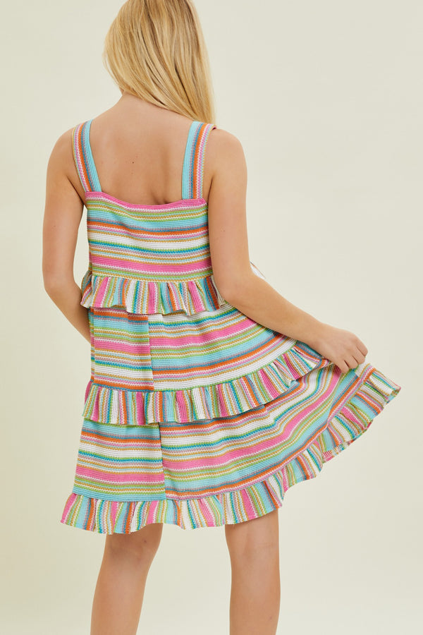 SALE Striped Tiered Dress