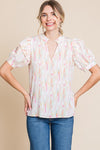 Jodifl Print Short peasant Sleeves Top