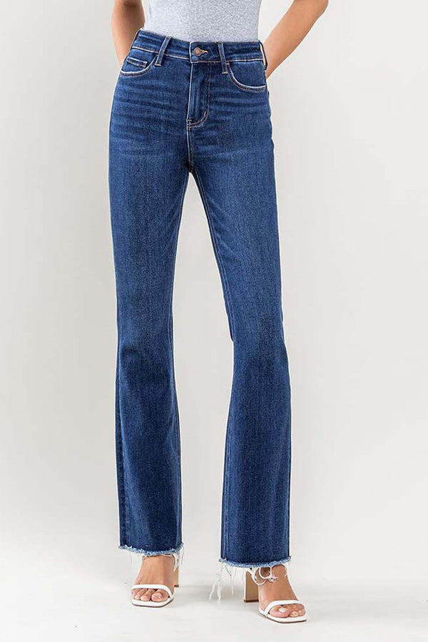 Lovervet High Rise Raw Hem Bootcut Jeans - Curvy Size