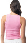 White Birch Sleeveless Solid Knit Pearl Tank Top