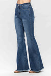Judy Blue High Waist Tummy Control Fray Hem Flare