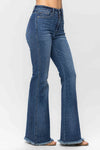 Judy Blue High Waist Tummy Control Fray Hem Flare