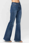 Judy Blue High Waist Tummy Control Fray Hem Flare