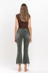 Vervet High Rise Distressed Hem Crop Flare Jeans