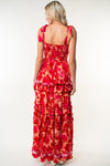 White Birch Smoked W/tie Maxi Dress