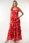 White Birch Smoked W/tie Maxi Dress