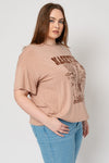 Short Sleeve Nashville Graphic Top - Curvy Size