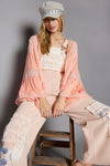 POL Lace Long Flare Sleeve Embroidered Open Cardigan - 2 Colors