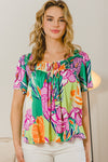 Oddi Floral Printed Blouse - Curvy Size
