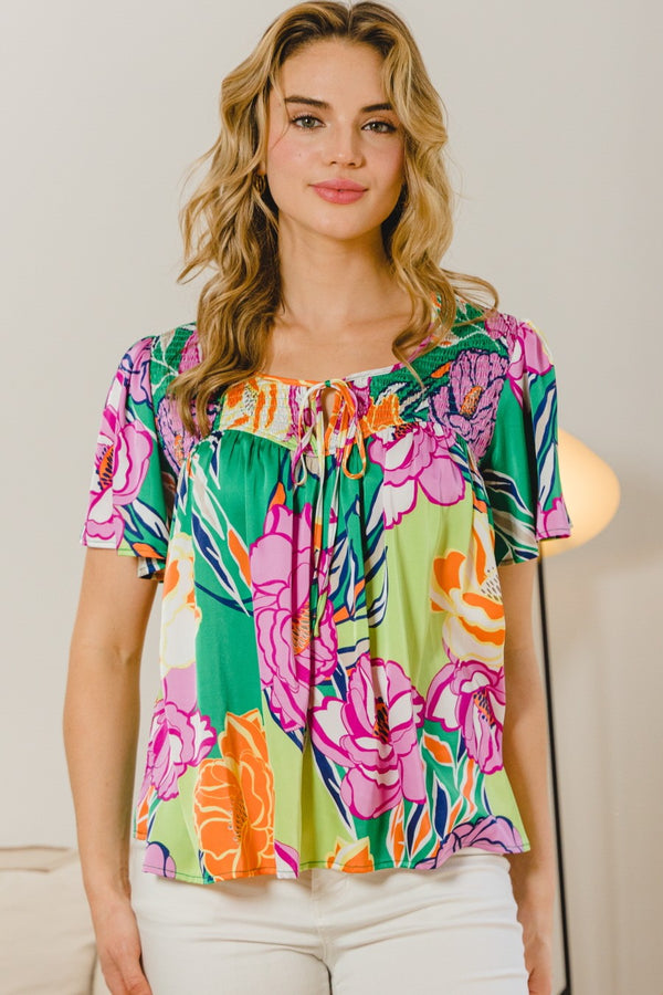 Oddi Floral Printed Blouse - Curvy Size