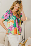 Oddi Floral Printed Blouse - Curvy Size