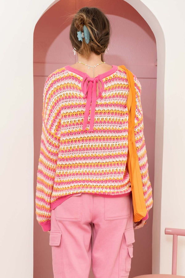 Multi Color Knit Pullover Sweater