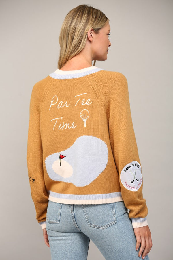 Golf Embroidered Patch Cardigan - 2 Colors