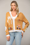 Golf Embroidered Patch Cardigan - 2 Colors