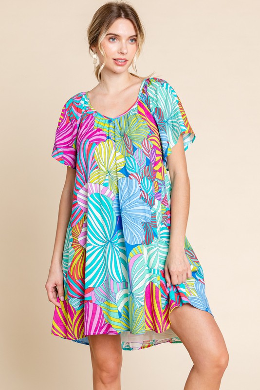 Jodifl Multicolor Print Pockets Dress