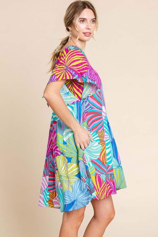 Jodifl Multicolor Print Pockets Dress