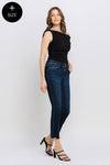 Vervet Mid Rise Crop Slim Straight Jeans - Curvy Size