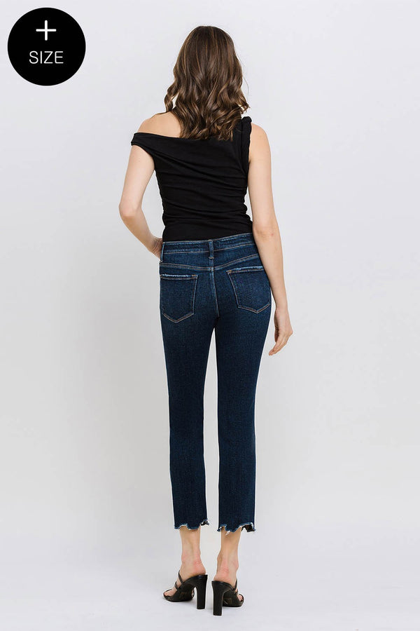 Vervet Mid Rise Crop Slim Straight Jeans - Curvy Size