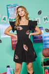 Sequin Football Tiered Mini Dress