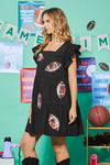 Sequin Football Tiered Mini Dress