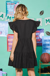 Sequin Football Tiered Mini Dress
