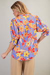 SALE Easel Floral Flower Print Peach Blossom Top