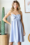 Bow Front Smocked Babydoll Dress