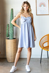 Bow Front Smocked Babydoll Dress