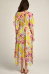 En Creme Floral Print Kimono Sleeve Midi Dress