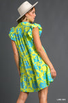Floral Print Collar Tiered Dress - 3 Colors