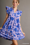 Floral Print Collar Tiered Dress - 3 Colors