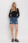 Vervet High Rise Patched Button Fly Shorts