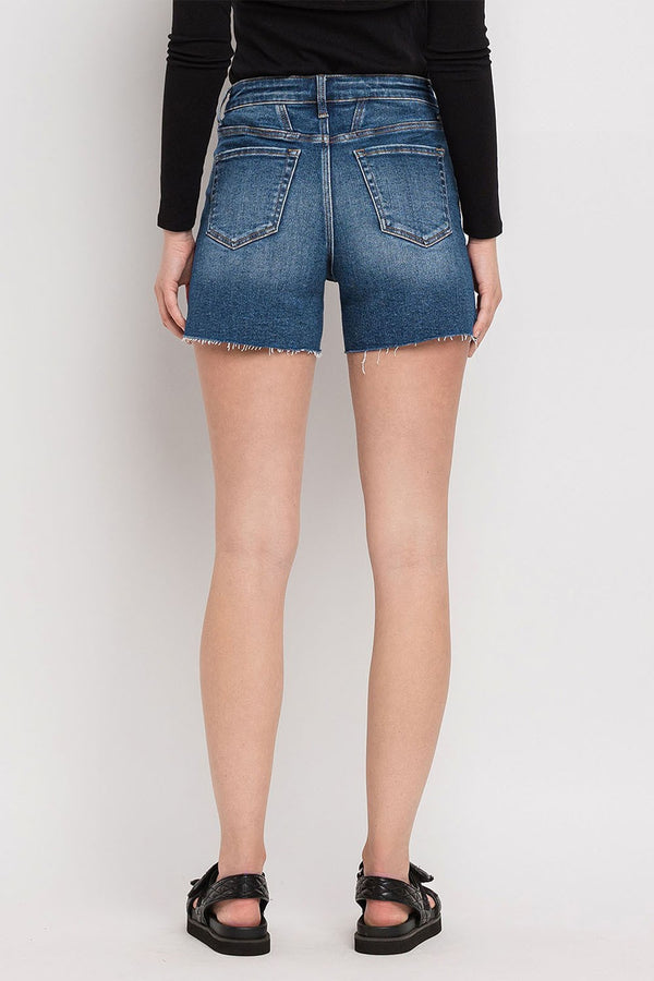 Vervet High Rise Patched Button Fly Shorts