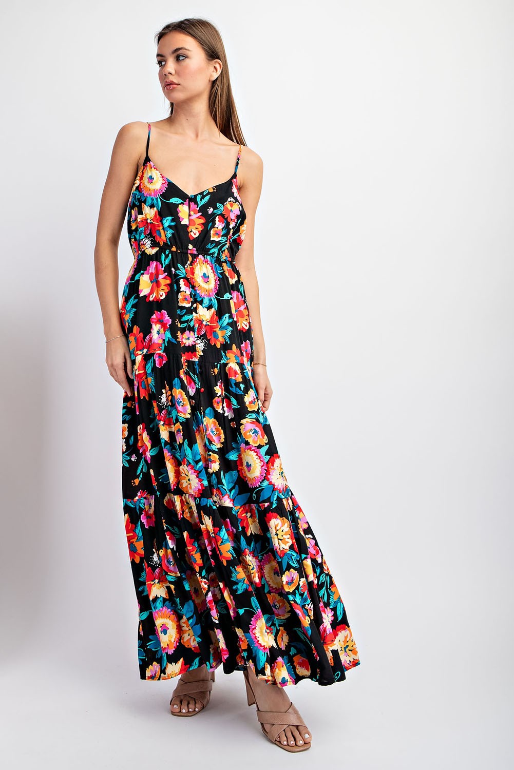 SALE Floral Print Sleeveless maxi Dress