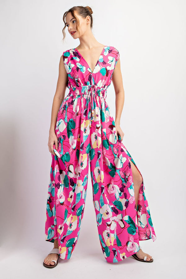 Floral Printed Sleeveless Jumpsuit