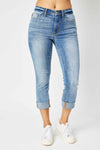 SALE Judy Blue Mid Rise Cuffed Skinny Capri