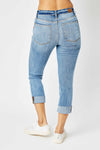 SALE Judy Blue Mid Rise Cuffed Skinny Capri