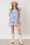 Sleeveless Mini Dress with Western Print