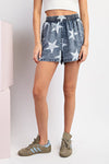 EESOME Mineral Washed Star Printed Pocket Shorts