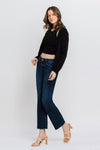 Lovervet by Vervet Mid Rise Raw Hem Kick Flare Jeans