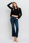 Lovervet by Vervet Mid Rise Raw Hem Kick Flare Jeans