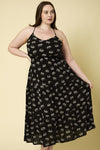 SALE Sleeveless Tiered Animal Print Midi Dress - Curvy Size