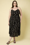 SALE Sleeveless Tiered Animal Print Midi Dress - Curvy Size