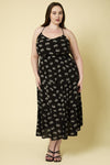 SALE Sleeveless Tiered Animal Print Midi Dress - Curvy Size