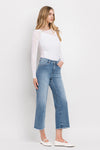 Vervet Super High Rise Raw Hem Wide leg Jeans