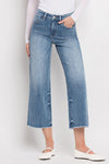 Vervet Super High Rise Raw Hem Wide leg Jeans