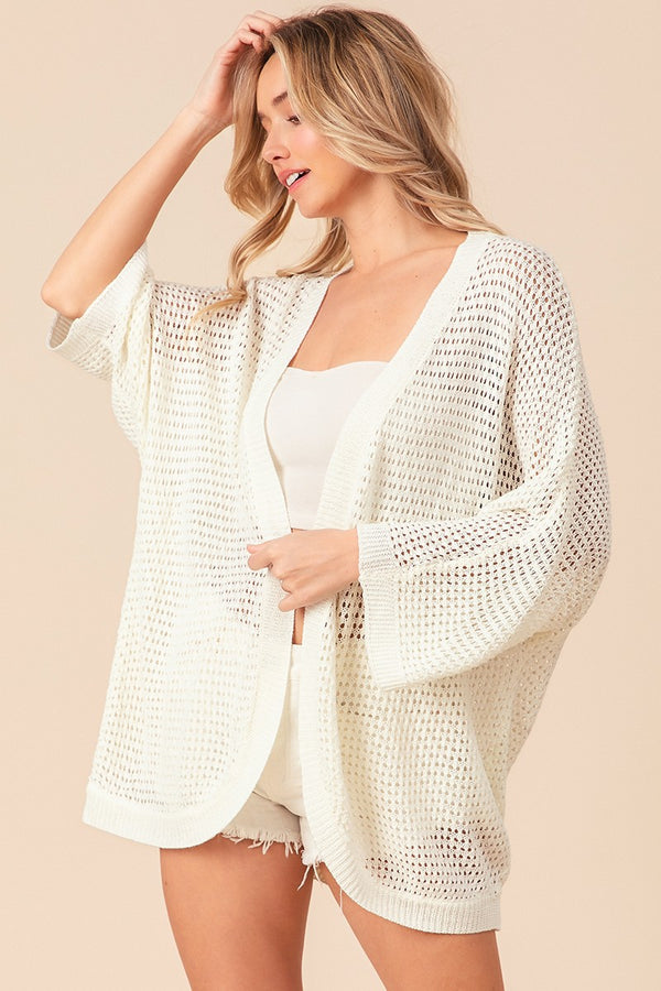 American Flag Back Short Dolman Sleeve Cardigan