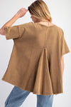 Easel Star Patch Washed Knit Top - Curvy Size