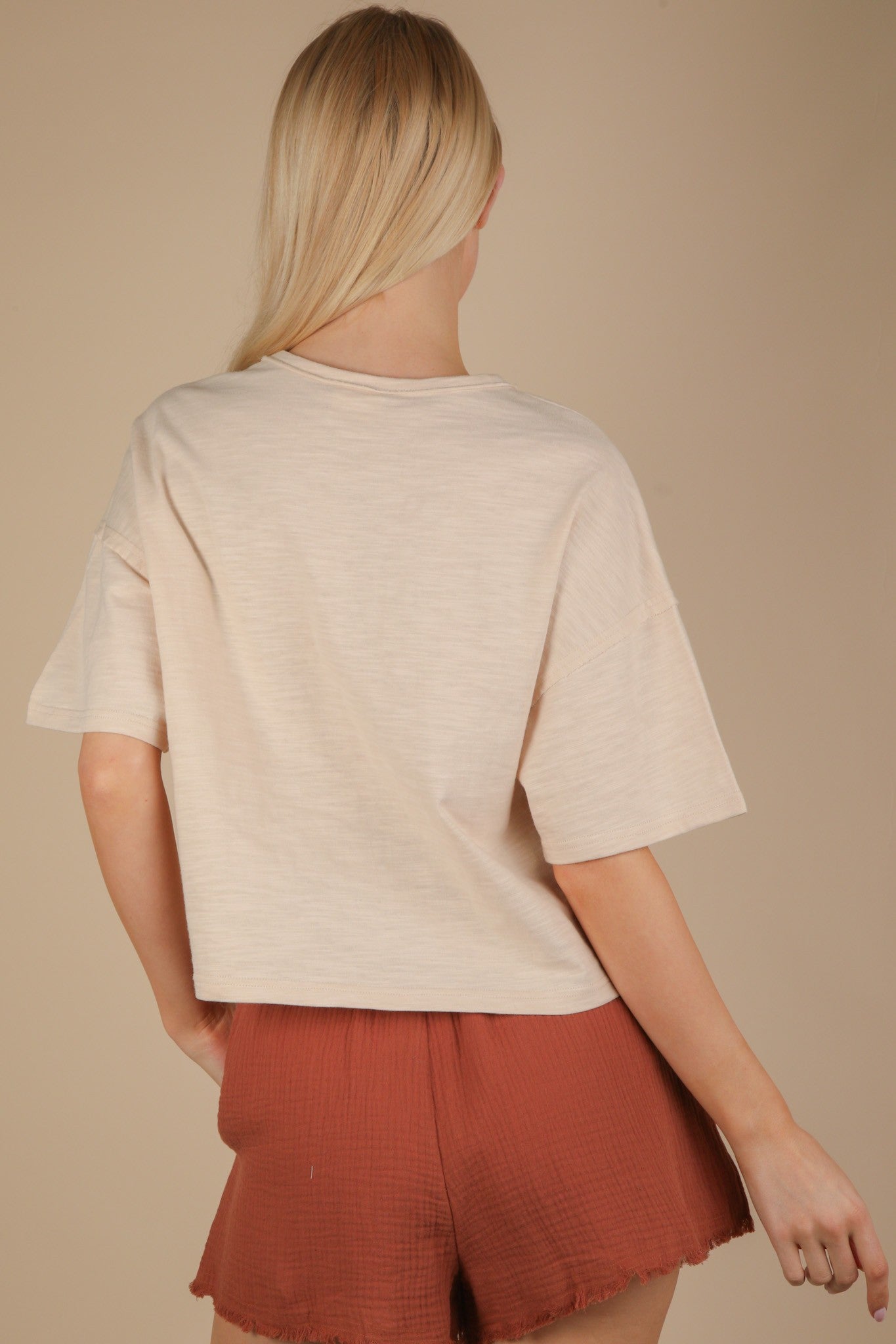 Very J Oversized Screen Print Graphic Casual Knit T Shirt