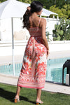 Angie Smocked Bust Midi Dress With Slit